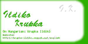 ildiko krupka business card